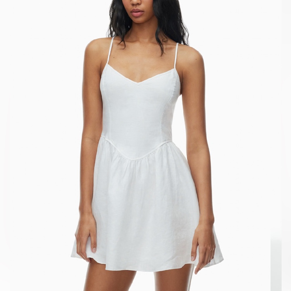 Aritzia/Wilfred Influence Linen Mini Dress